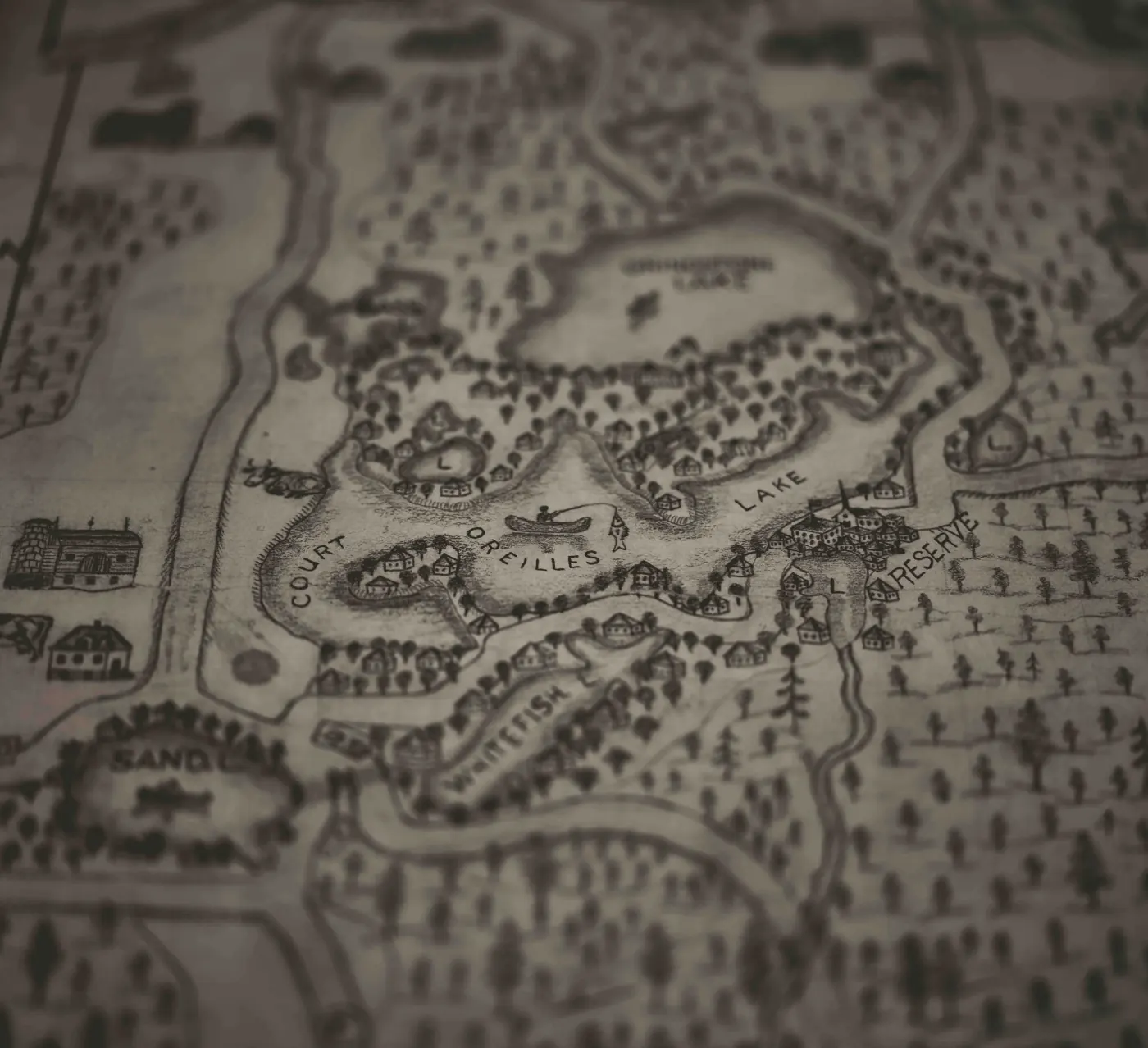 Hand-drawn map of the region — angle and edge